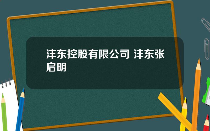 沣东控股有限公司 沣东张启明